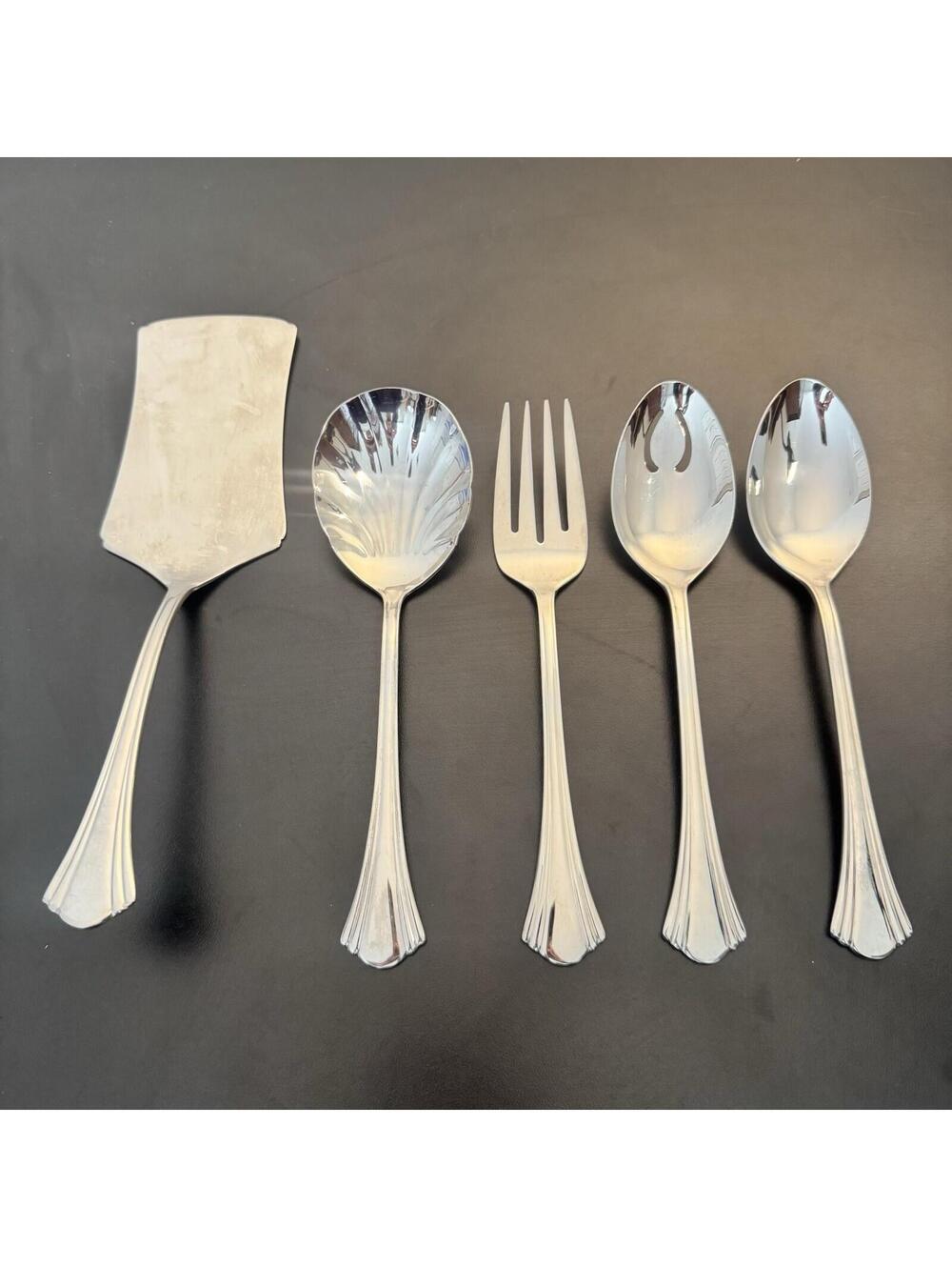 Reed & Barton Country French Flatware Serving Set 5 Piece EUC Stainless 18/10